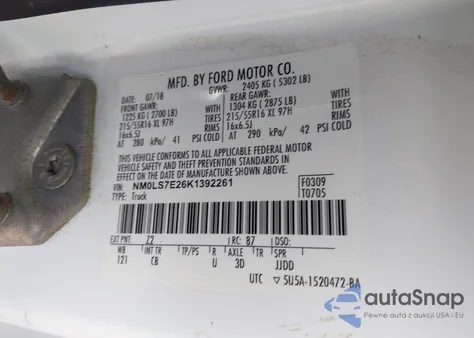 2019 Ford Transit Connect Xl z USA, uszkodzony, nr VIN NM0LS7E26K1392261